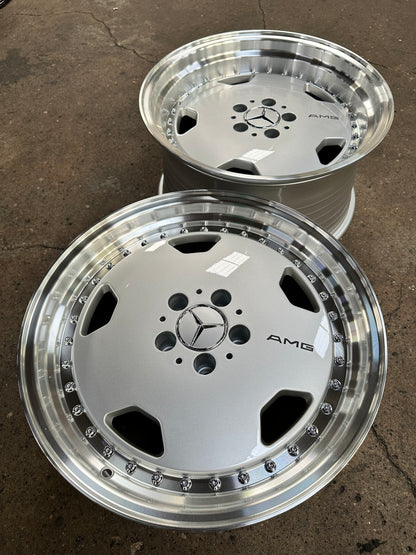 New 18x8.5 ET18 18x9.5 ET20 Mercedes AERO CLASSIC Staggered 5x112 Silver Polished Lips + 20 pcs Wheel Bolts