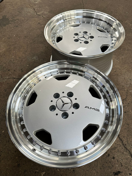 New 18x8.5 ET18 18x9.5 ET20 Mercedes AERO CLASSIC Staggered 5x112 Silver Polished Lips + 20 pcs Wheel Bolts