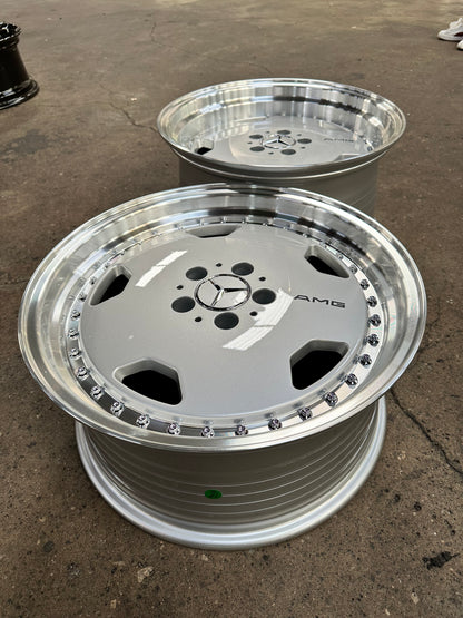 New 18x8.5 ET18 18x9.5 ET20 Mercedes AERO CLASSIC Staggered 5x112 Silver Polished Lips + 20 pcs Wheel Bolts