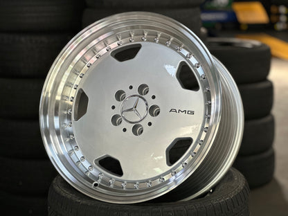 New 18x8.5 ET18 18x9.5 ET20 Mercedes AERO CLASSIC Staggered 5x112 Silver Polished Lips + 20 pcs Wheel Bolts