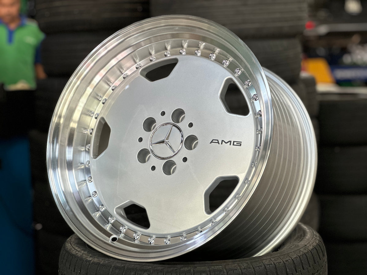 New 18x8.5 ET18 18x9.5 ET20 Mercedes AERO CLASSIC Staggered 5x112 Silver Polished Lips + 20 pcs Wheel Bolts
