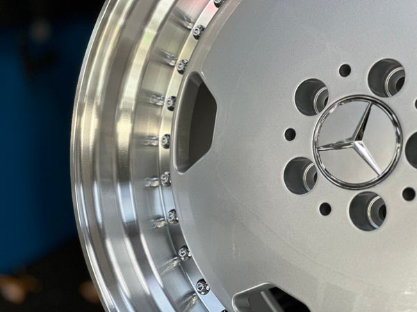 New 18x8.5 ET18 18x9.5 ET20 Mercedes AERO CLASSIC Staggered 5x112 Silver Polished Lips + 20 pcs Wheel Bolts