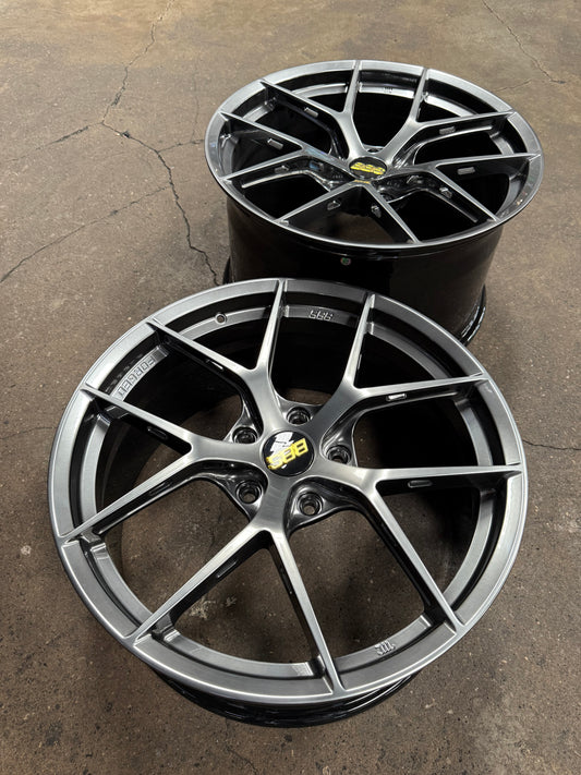 New 20x9 ET48 20x11.5 ET62 Overdrive Forged BBS FIR Design (4 wheel) 5x130 Hyper Black Porsche Carrera 991