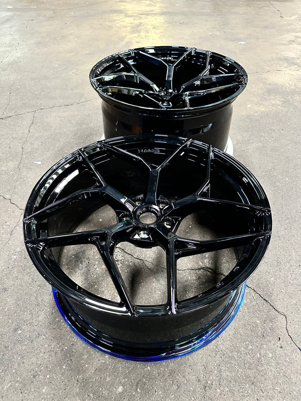 New 20x8.5 ET20 20x11 ET30 Overdrive Forged Ferrari F430 (4 wheel) Gloss Black 5x108