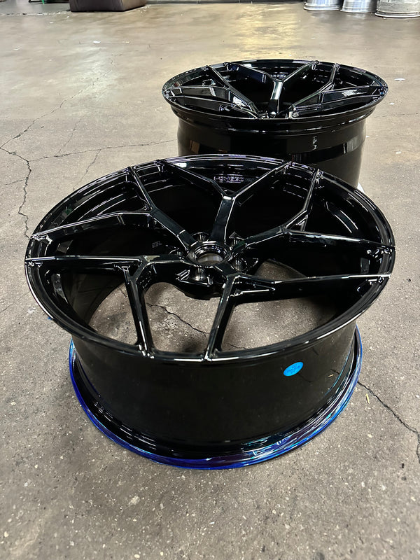 New 20x8.5 ET20 20x11 ET30 Overdrive Forged Ferrari F430 (4 wheel) Gloss Black 5x108