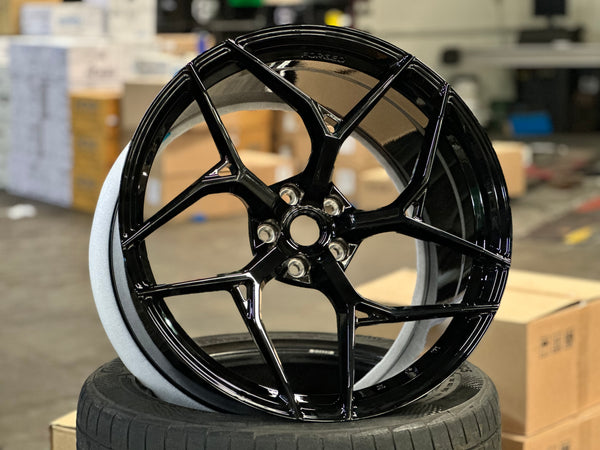 New 20x8.5 ET20 20x11 ET30 Overdrive Forged Ferrari F430 (4 wheel) Gloss Black 5x108