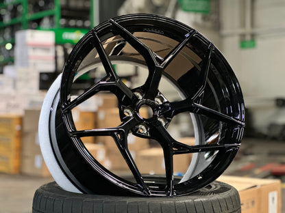 New 20x8.5 ET20 20x11 ET30 Overdrive Forged Ferrari F430 (4 wheel) Gloss Black 5x108