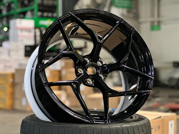 New 20x8.5 ET20 20x11 ET30 Overdrive Forged Ferrari F430 (4 wheel) Gloss Black 5x108
