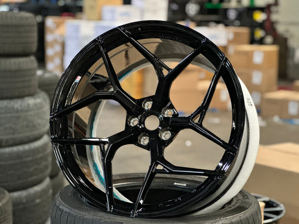 New 20x8.5 ET20 20x11 ET30 Overdrive Forged Ferrari F430 (4 wheel) Gloss Black 5x108