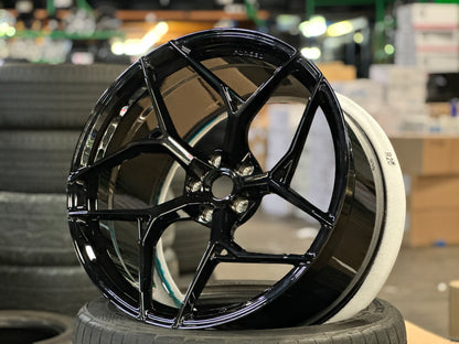 New 20x8.5 ET20 20x11 ET30 Overdrive Forged Ferrari F430 (4 wheel) Gloss Black 5x108