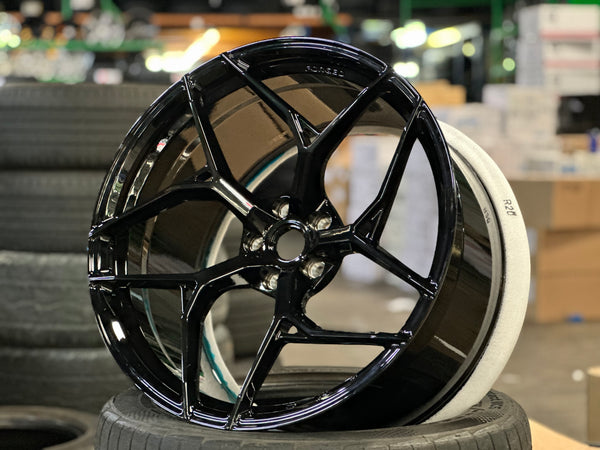 New 20x8.5 ET20 20x11 ET30 Overdrive Forged Ferrari F430 (4 wheel) Gloss Black 5x108