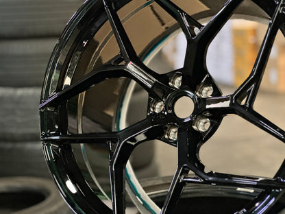 New 20x8.5 ET20 20x11 ET30 Overdrive Forged Ferrari F430 (4 wheel) Gloss Black 5x108