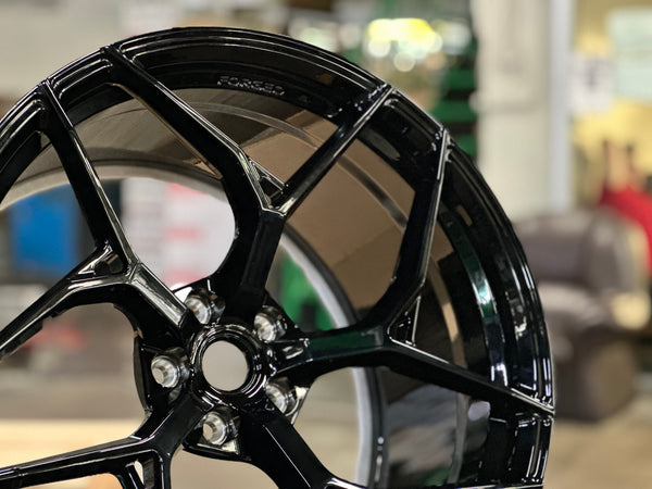 New 20x8.5 ET20 20x11 ET30 Overdrive Forged Ferrari F430 (4 wheel) Gloss Black 5x108