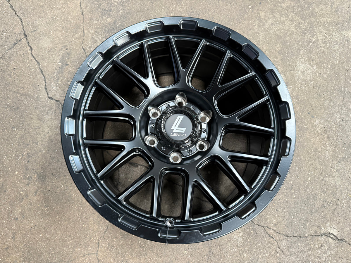 New 17X9 ET12 Lenso Cezar Rim (4 wheel) Matt Black 6X139.7