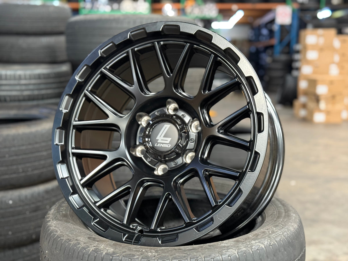 New 17X9 ET12 Lenso Cezar Rim (4 wheel) Matt Black 6X139.7