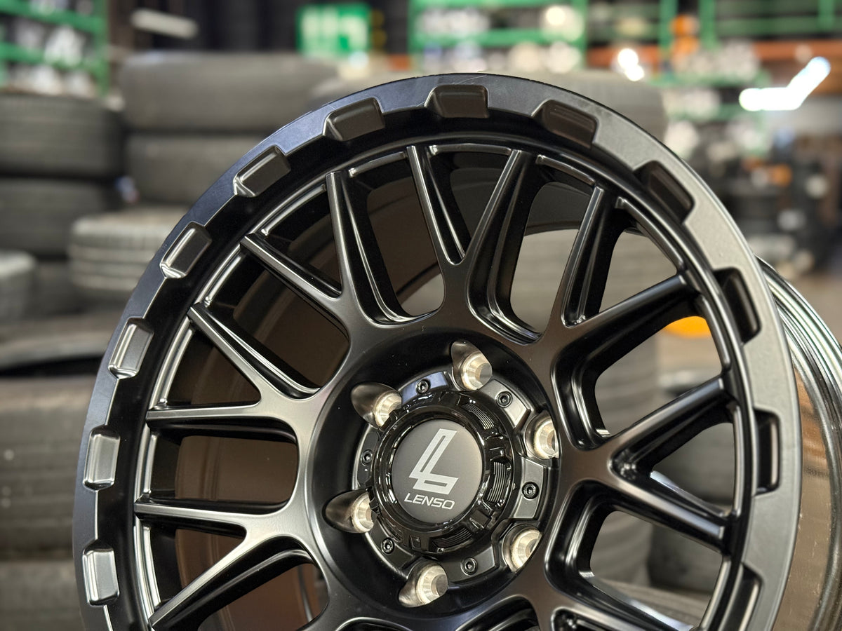 New 17X9 ET12 Lenso Cezar Rim (4 wheel) Matt Black 6X139.7
