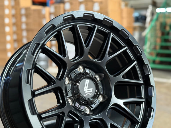 New 17X9 ET12 Lenso Cezar Rim (4 wheel) Matt Black 6X139.7