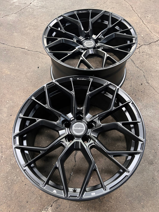 New 20x9 ET25 20x10 ET35 Brixton RF10 (4 wheel) 5x112 Satin Black