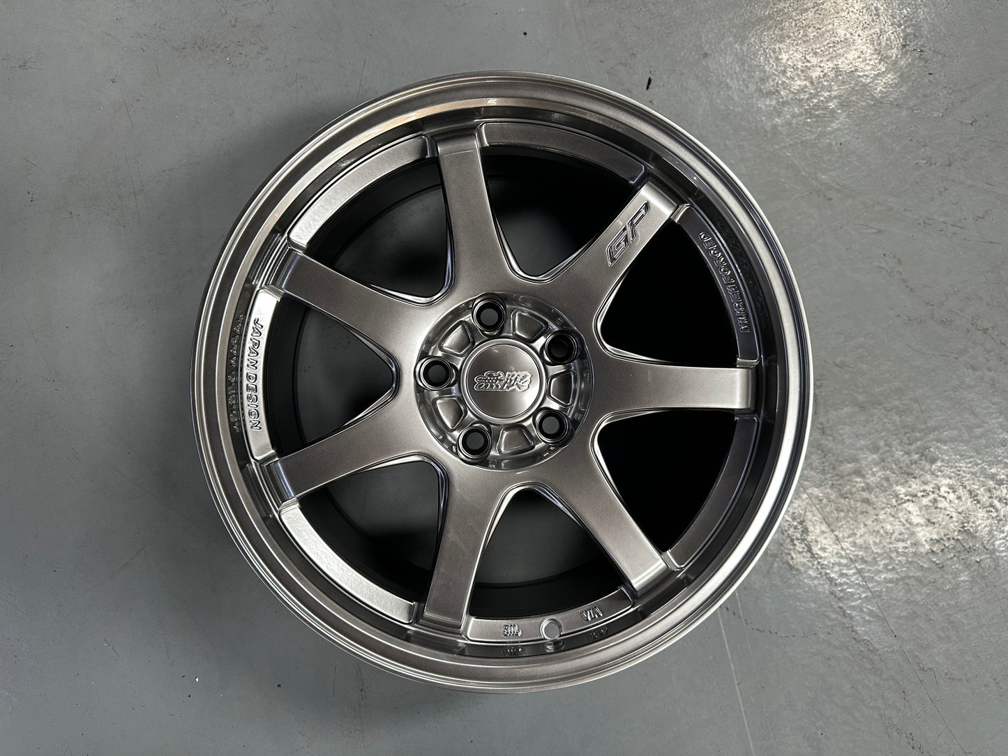New 17x8 ET35 Done Mugen GP (4 wheel) 5x114.3 Hyper Black