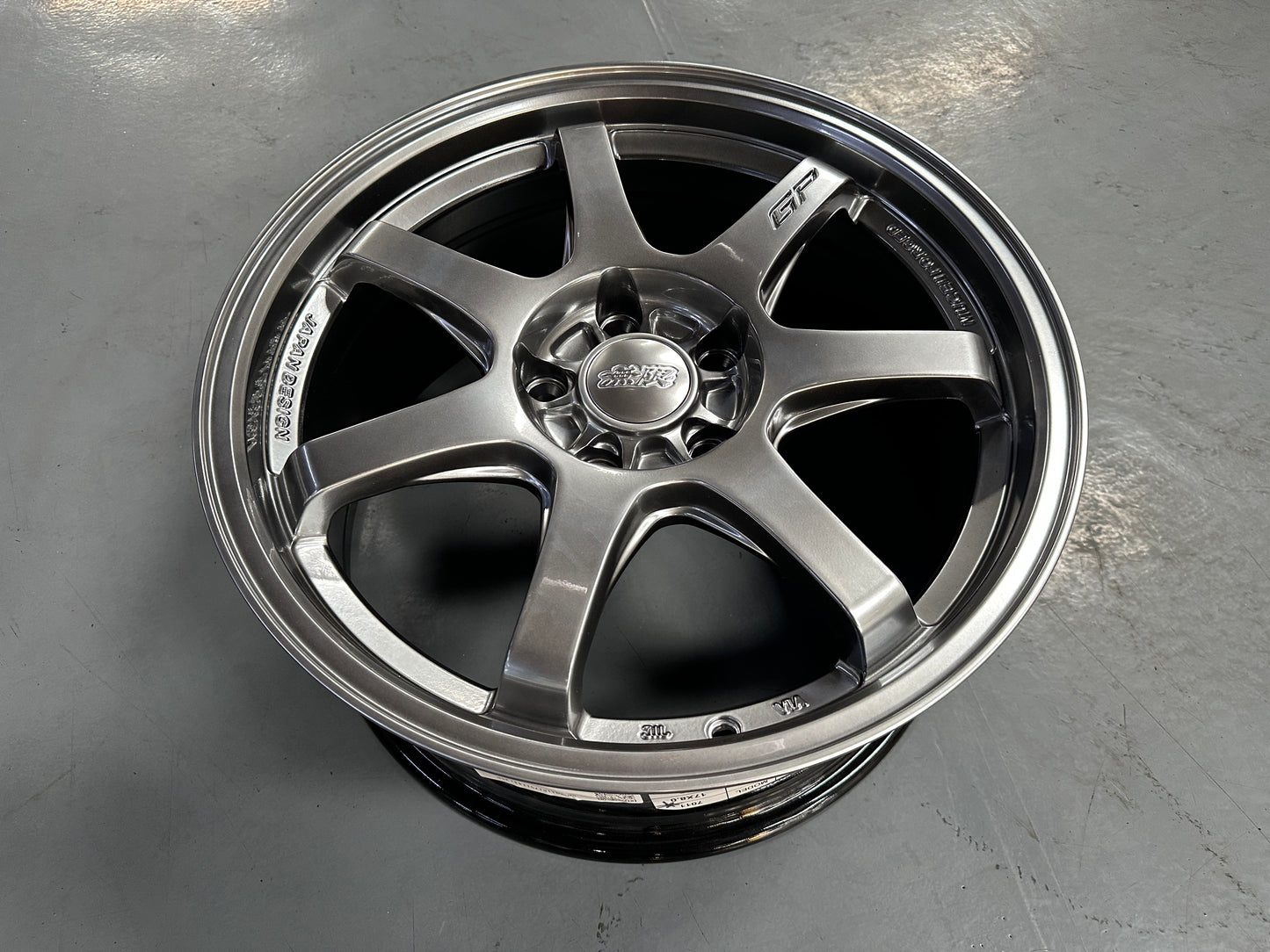 New 17x8 ET35 Mugen GP Design (4 wheel) 5x114.3 Hyper Black