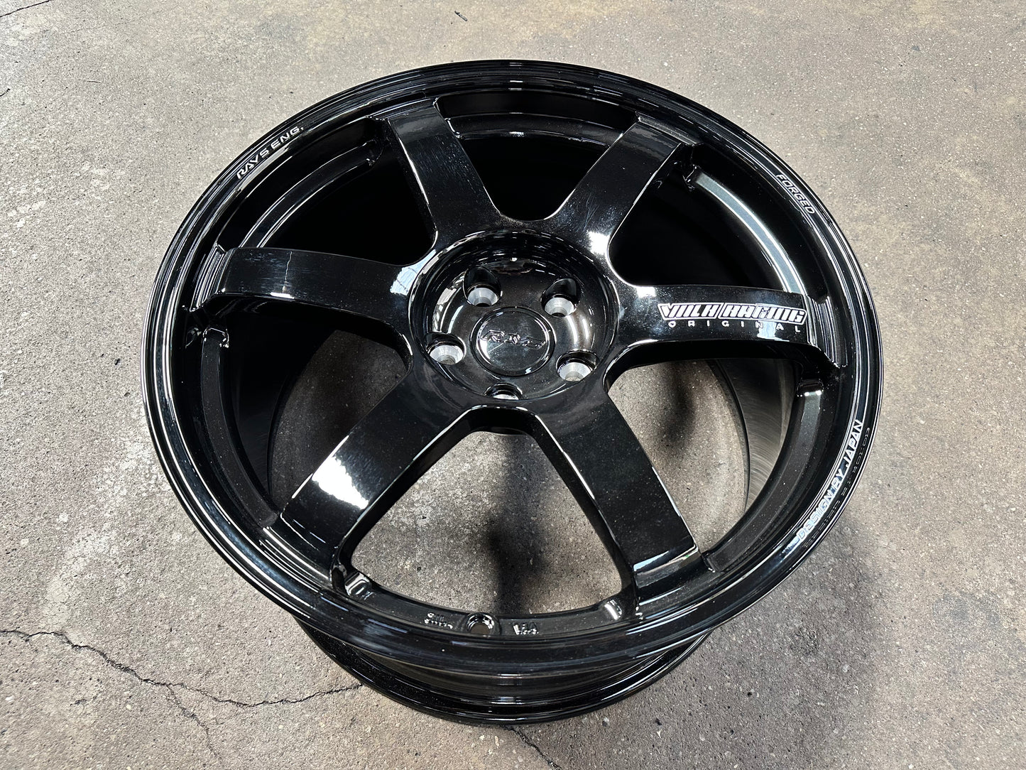 New 19x8.5J ET30 19x9.5J ET40 AOW TE37 (4 wheels) Black 5x112