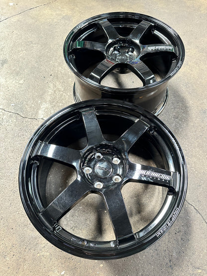 New 19x8.5J ET30 19x9.5J ET40 AOW TE37 (4 wheels) Black 5x112