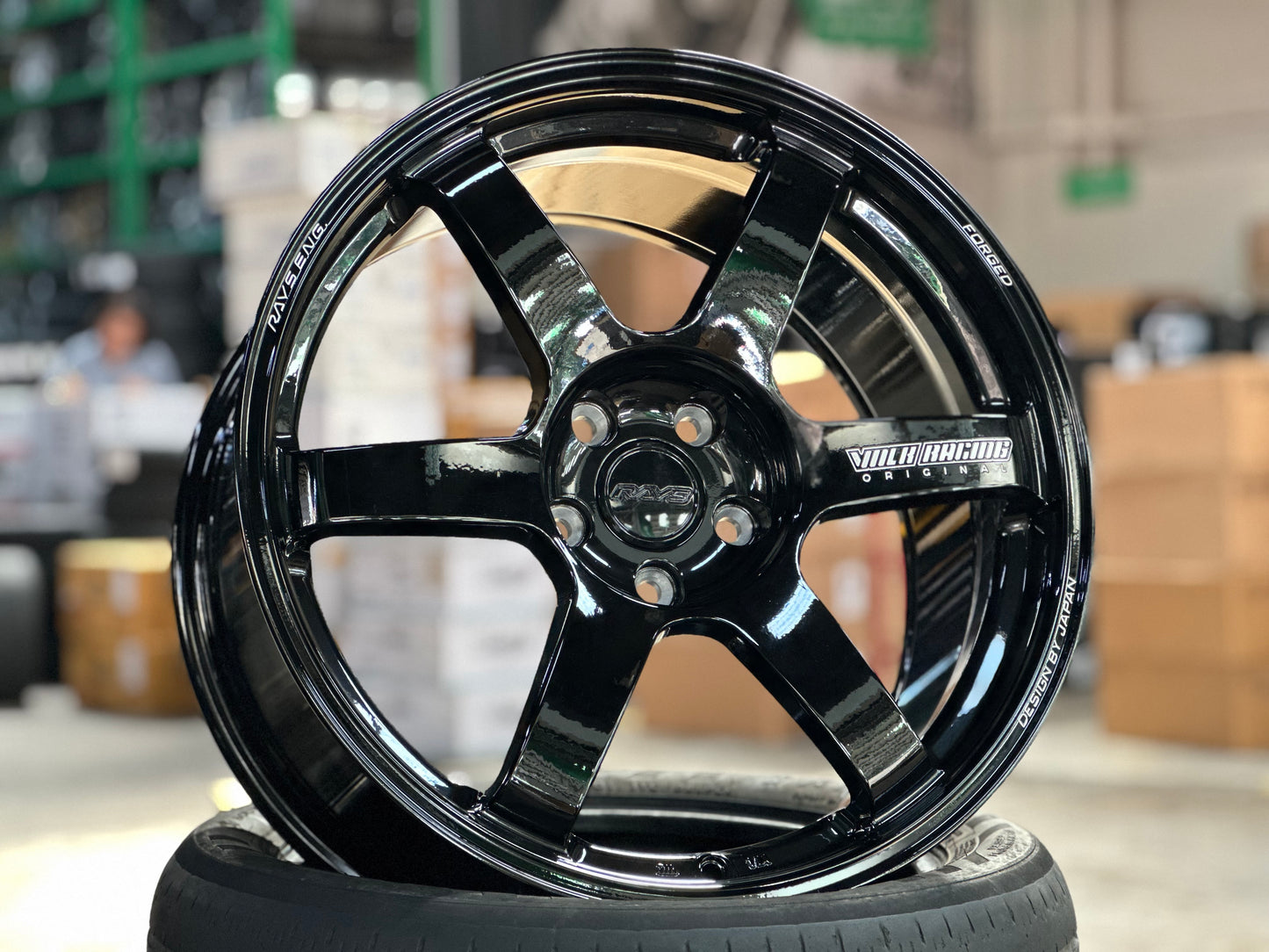 New 19x8.5J ET30 19x9.5J ET40 AOW TE37 (4 wheels) Black 5x112