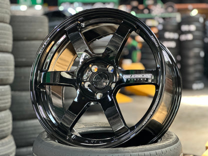 New 19x8.5J ET30 19x9.5J ET40 AOW TE37 (4 wheels) Black 5x112