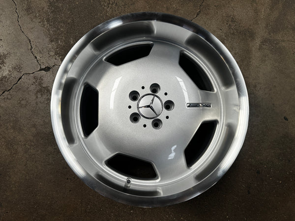 New 19x8.5 Front 19x9.5 Rear ET35 Mercedes Classic Monoblock Design Silver 5x112 (4 Wheels)