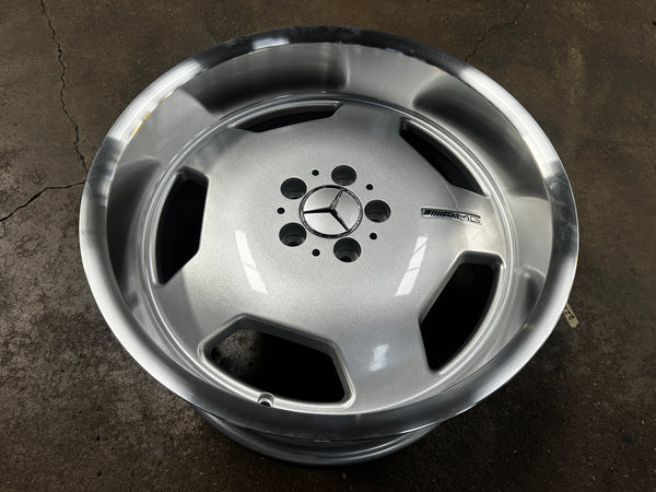 New 19x8.5 Front 19x9.5 Rear ET35 Mercedes Classic Monoblock Design Silver 5x112 (4 Wheels)