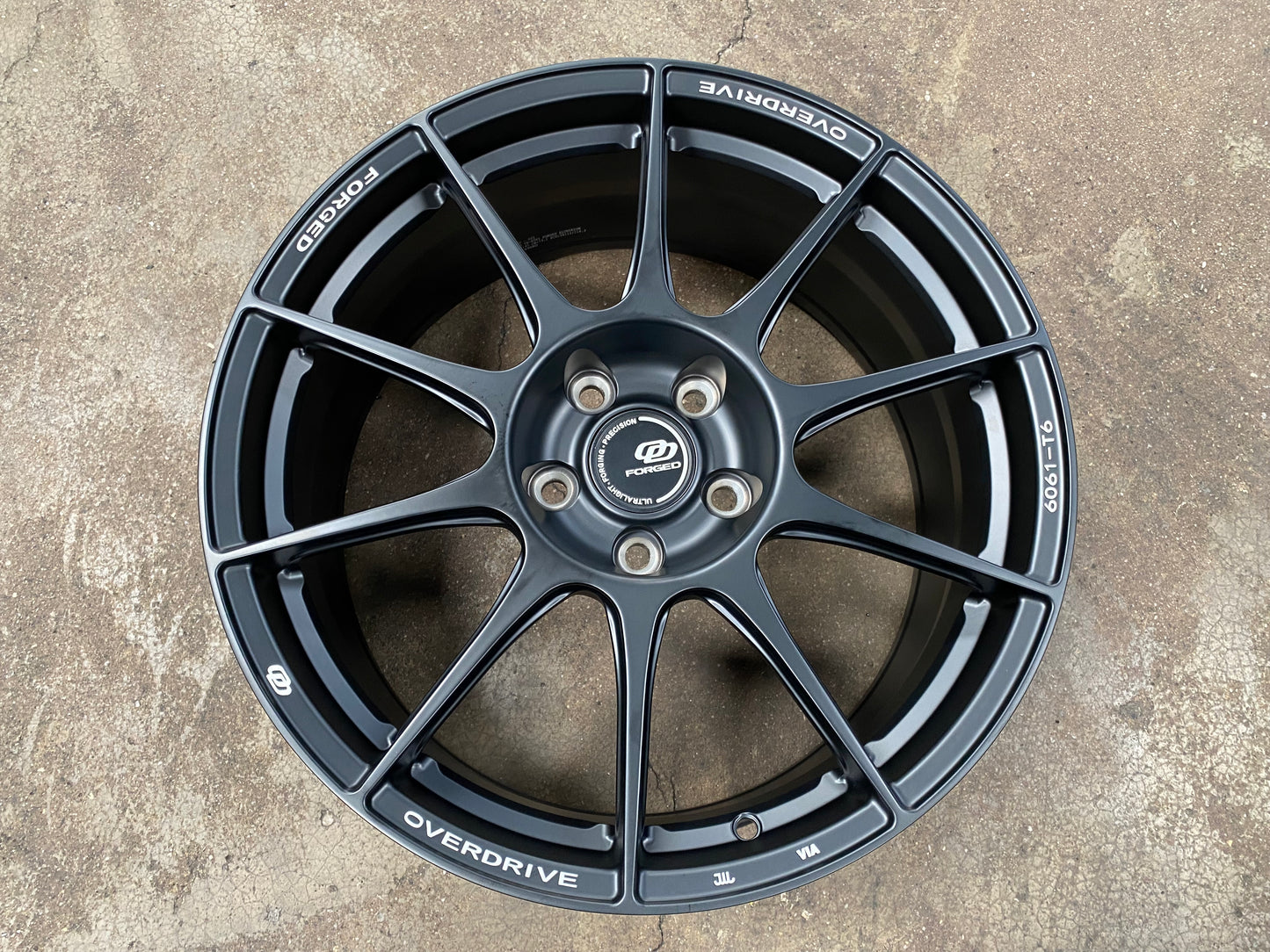 NEW 18X8 ET45 Overdrive Forged Alpha 01 Rim (4 wheel) Satin Black 5X112