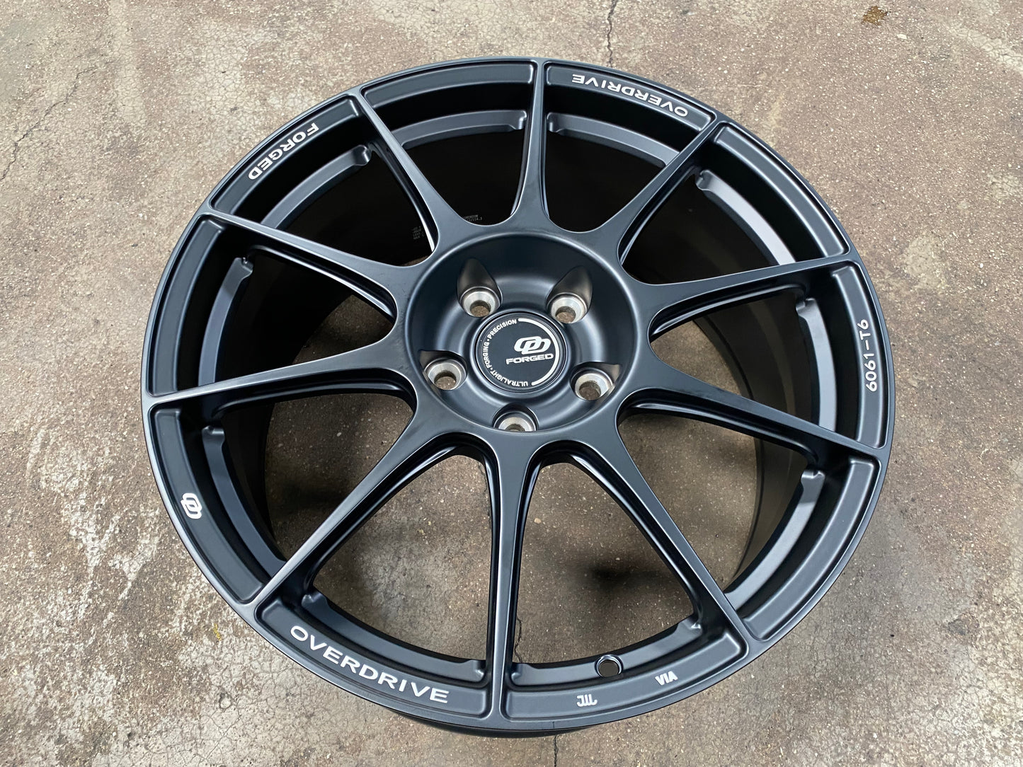 NEW 18X8 ET45 Overdrive Forged Alpha 01 Rim (4 wheel) Satin Black 5X112