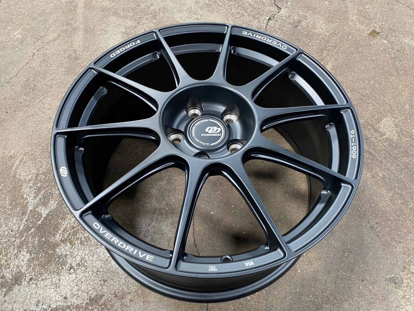 NEW 18X8 ET45 Overdrive Forged Alpha 01 Rim (4 wheel) Satin Black 5X112