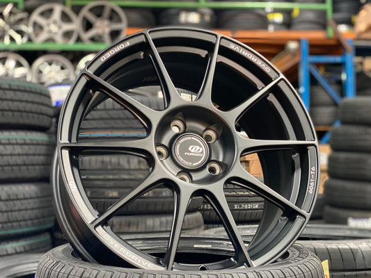 NEW 18X8 ET45 Overdrive Forged Alpha 01 Rim (4 wheel) Satin Black 5X112