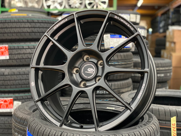 NEW 18X8 ET45 Overdrive Forged Alpha 01 Rim (4 wheel) Satin Black 5X112