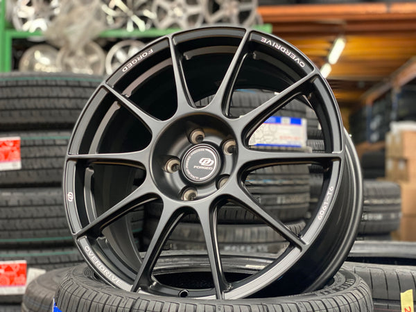 NEW 18X8 ET45 Overdrive Forged Alpha 01 Rim (4 wheel) Satin Black 5X112