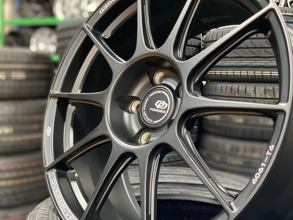 NEW 18X8 ET45 Overdrive Forged Alpha 01 Rim (4 wheel) Satin Black 5X112