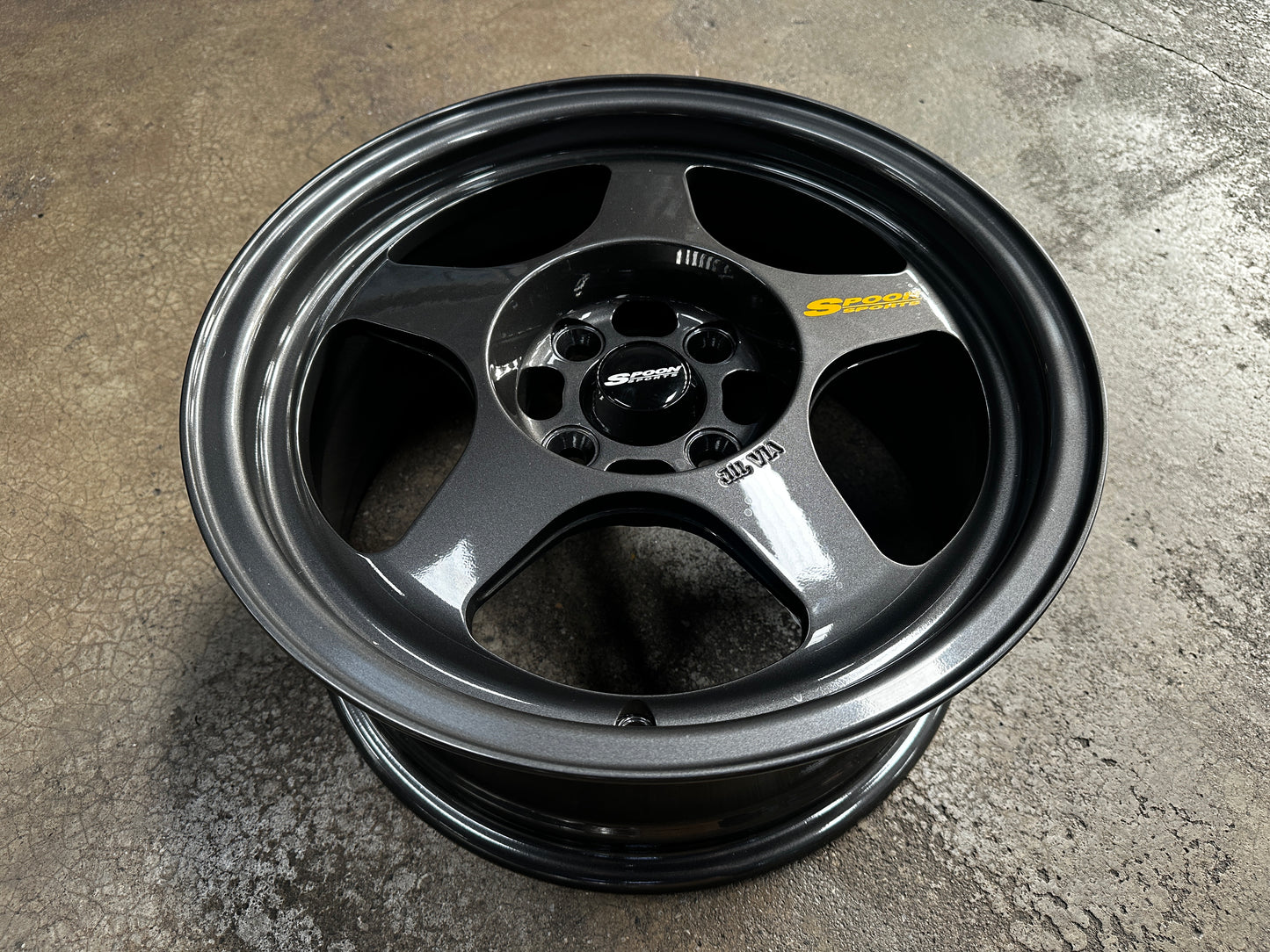 New 15X7 ET35 XOX Spoon Rim (4 wheel) Gunmetal 4X100