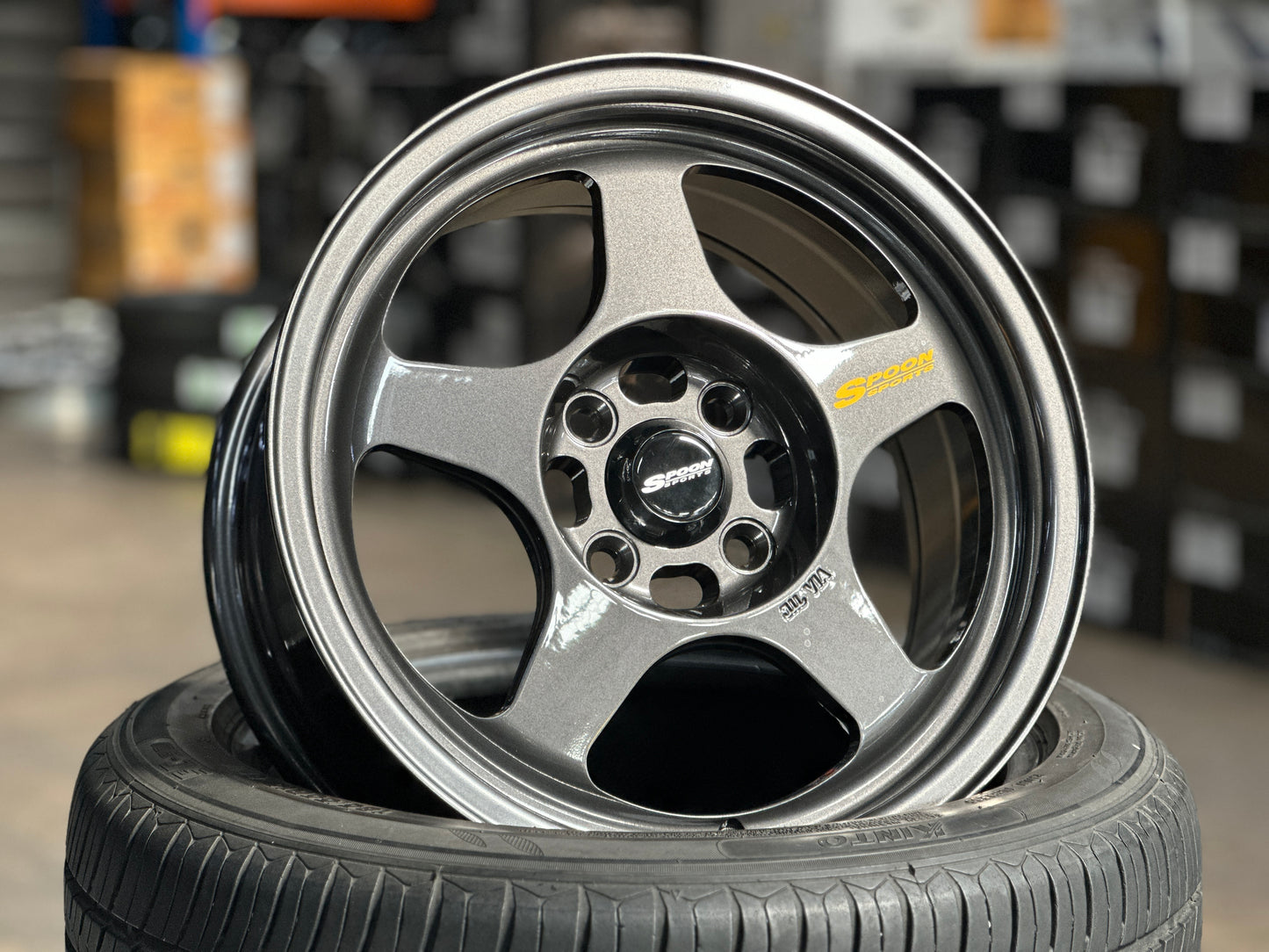 New 15X7 ET35 XOX Spoon Rim (4 wheel) Gunmetal 4X100