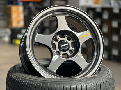 New 15X7 ET35 XOX Spoon Rim (4 wheel) Gunmetal 4X100