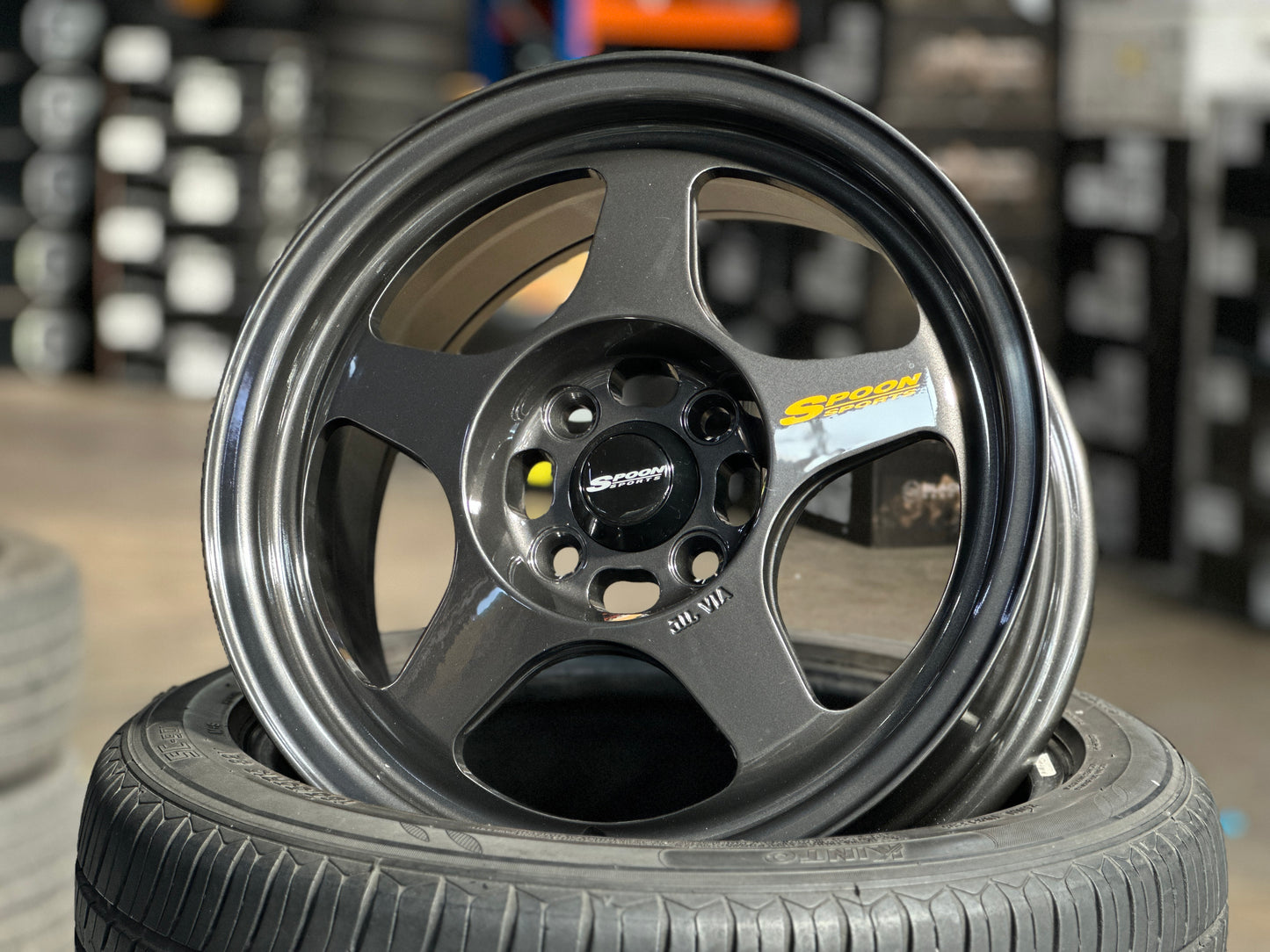 New 15X7 ET35 XOX Spoon Rim (4 wheel) Gunmetal 4X100