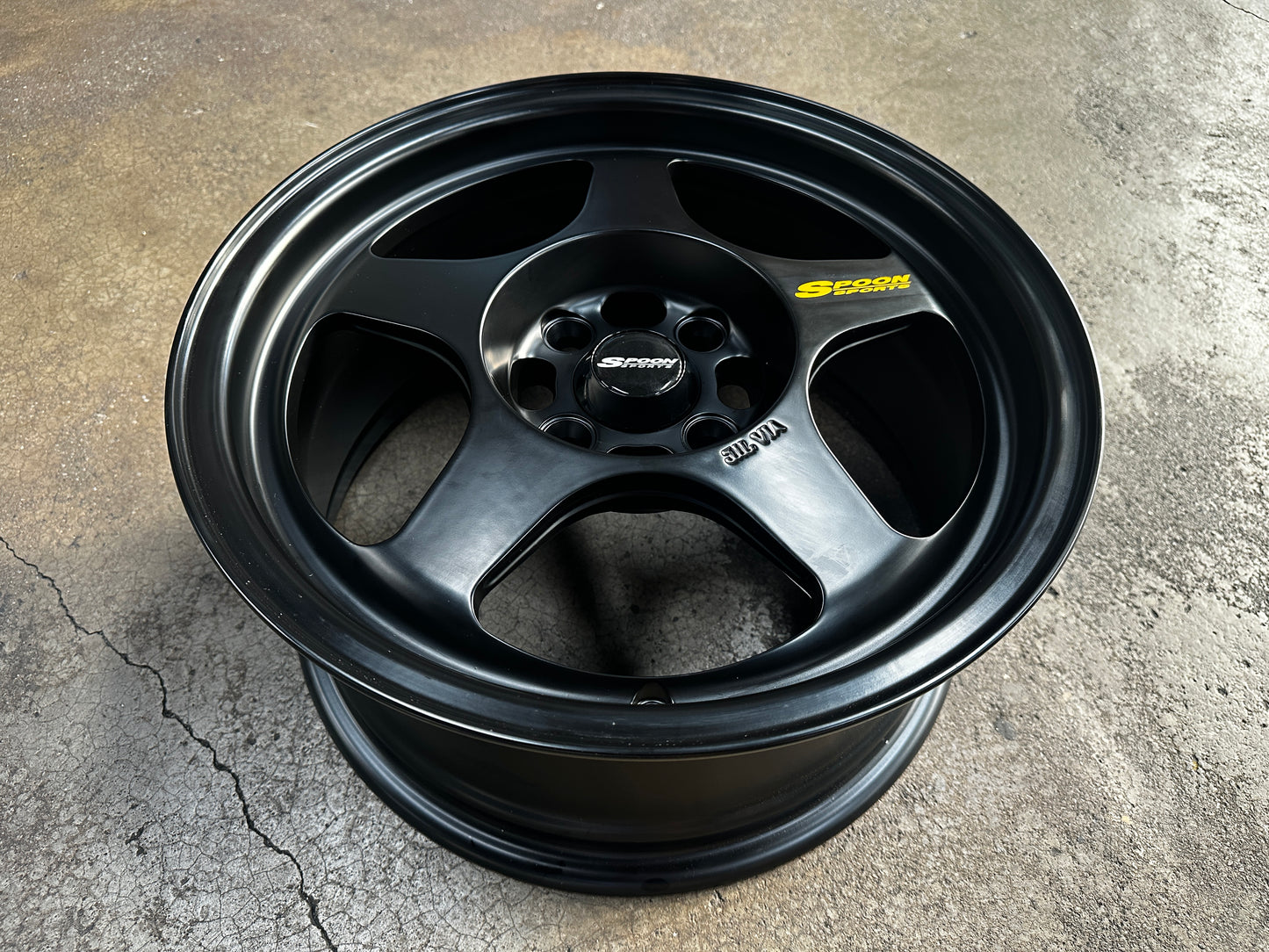 New 15X7 ET35 XOX Spoon Rim (4 wheel) Black 4X100