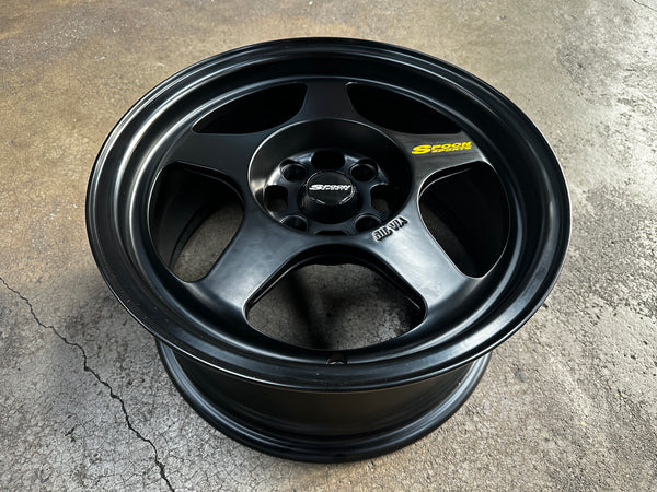 New 15X7 ET35 XOX Spoon Rim (4 wheel) Black 4X100