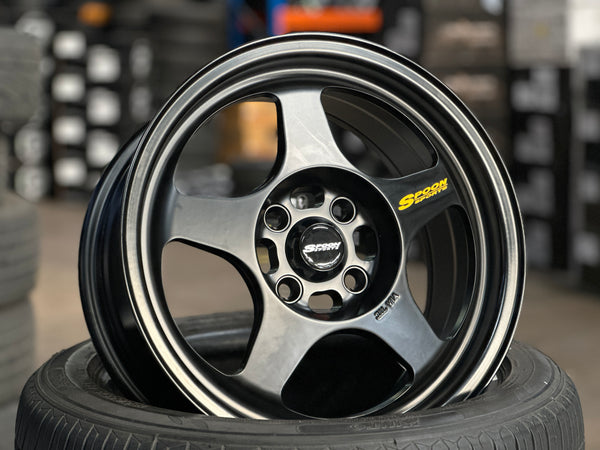 New 15X7 ET35 XOX Spoon Rim (4 wheel) Black 4X100