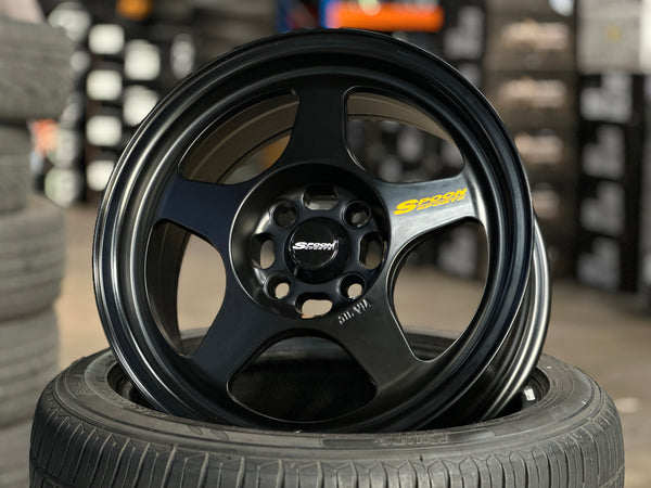New 15X7 ET35 XOX Spoon Rim (4 wheel) Black 4X100