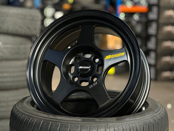 New 15X7 ET35 XOX Spoon Rim (4 wheel) Black 4X100