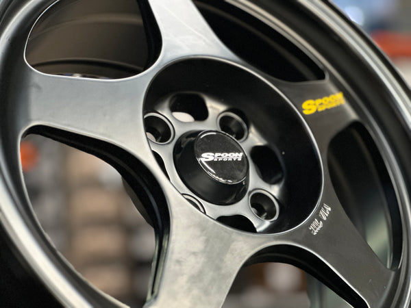 New 15X7 ET35 XOX Spoon Rim (4 wheel) Black 4X100