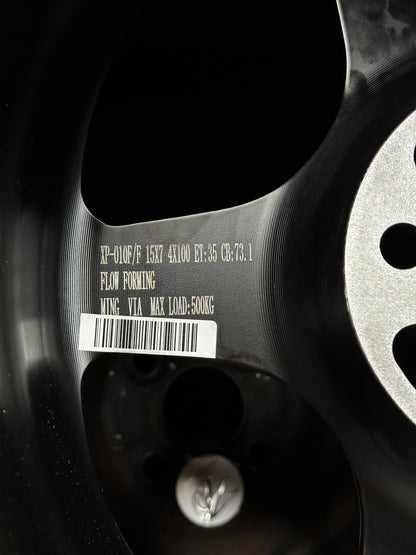 New 15X7 ET35 XOX Spoon Rim (4 wheel) Black 4X100