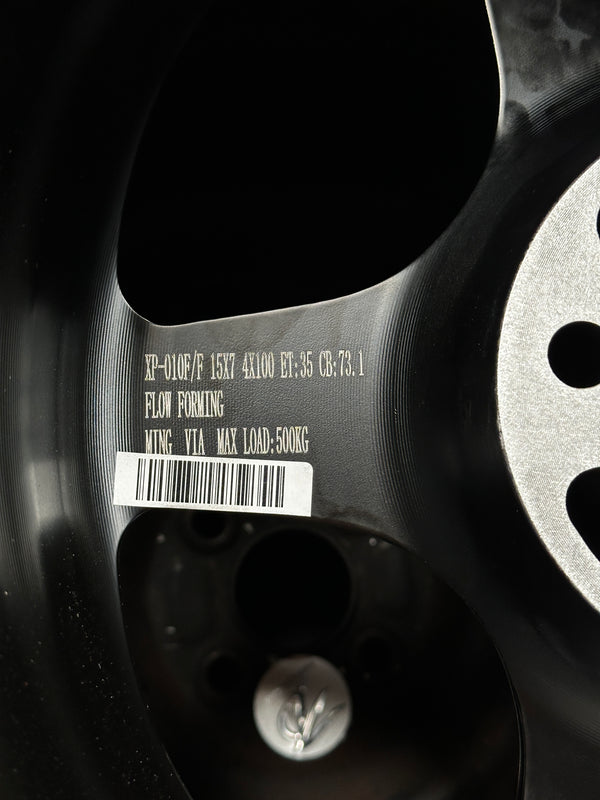 New 15X7 ET35 XOX Spoon Rim (4 wheel) Black 4X100