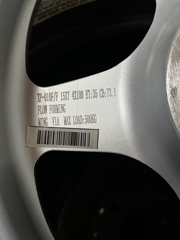 New 15X7 ET35 XOX Spoon Rim (4 wheel) Silver 4X100